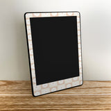 Floral Beige Checkered Kindle Skin