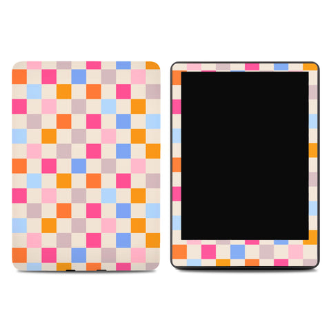Retro Confetti Checkered Kindle Skin