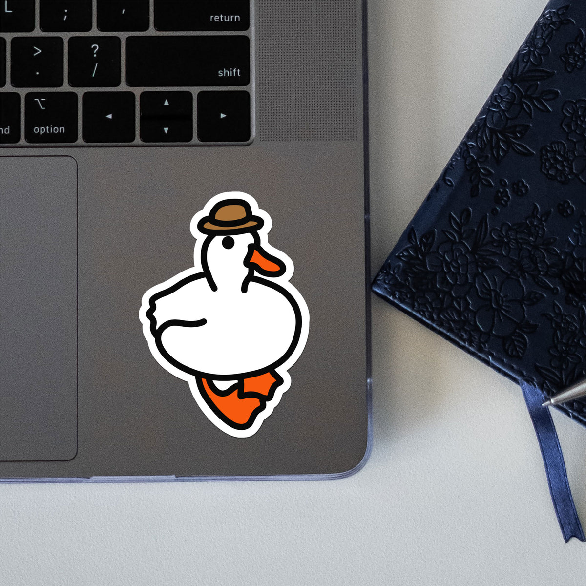 Duck Wearing Hat Sticker | Shop Die-Cut Stickers | Sloke Designs