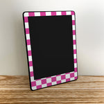 Pink Checkered Kindle Skin