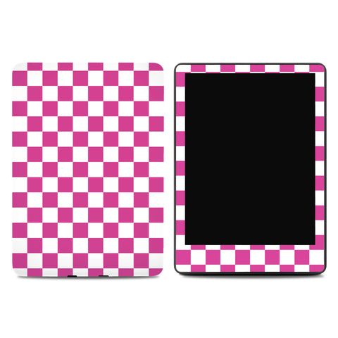 Pink Checkered Kindle Skin