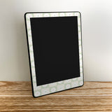 Floral Light Sage Checkered Kindle Skin