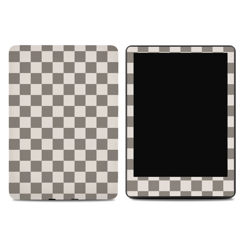 Natural Grey Checkered Kindle Skin