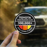 Toyota High Mileage Club Sticker