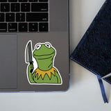 Frog Holding Knife Sticker