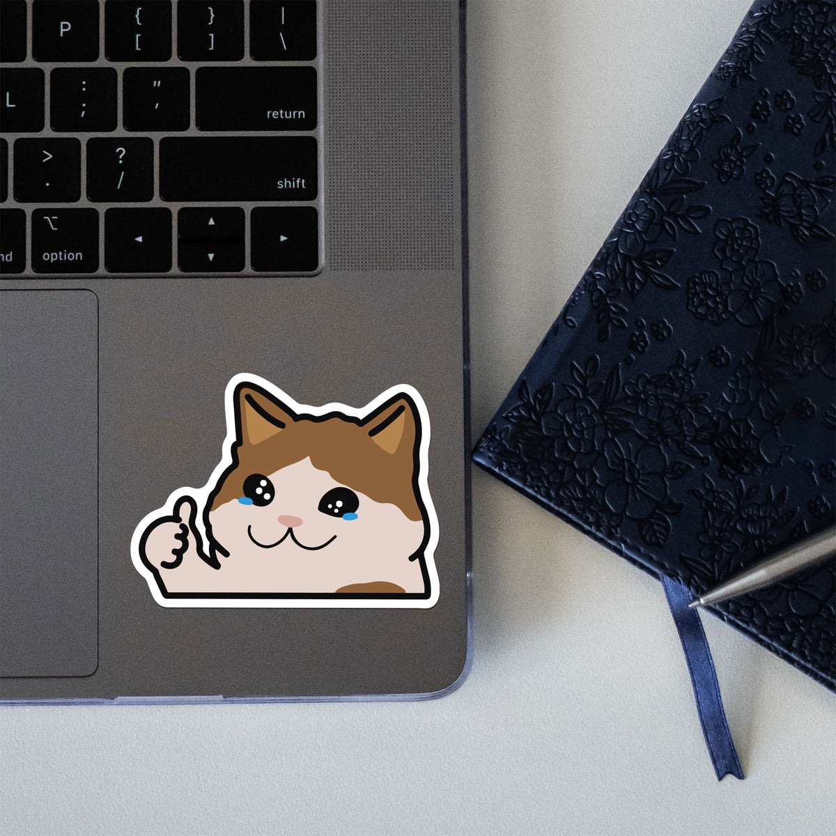 Cat Rying Sticker Crying Cat Sticker | Shop Die-Cut Stickers | Sloke Designs