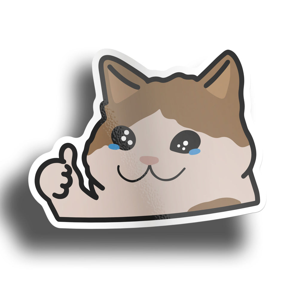 Cry Line Sticker Crying Cat Sticker | Shop Die-Cut Stickers | Sloke Designs