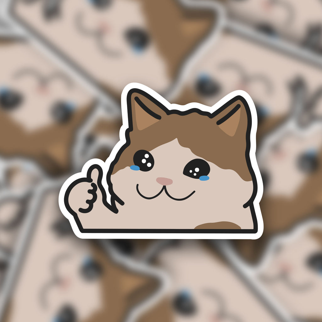 Cry Line Sticker Crying Cat Sticker | Shop Die-Cut Stickers | Sloke Designs