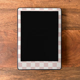 Pale Beige Checkered Kindle Skin