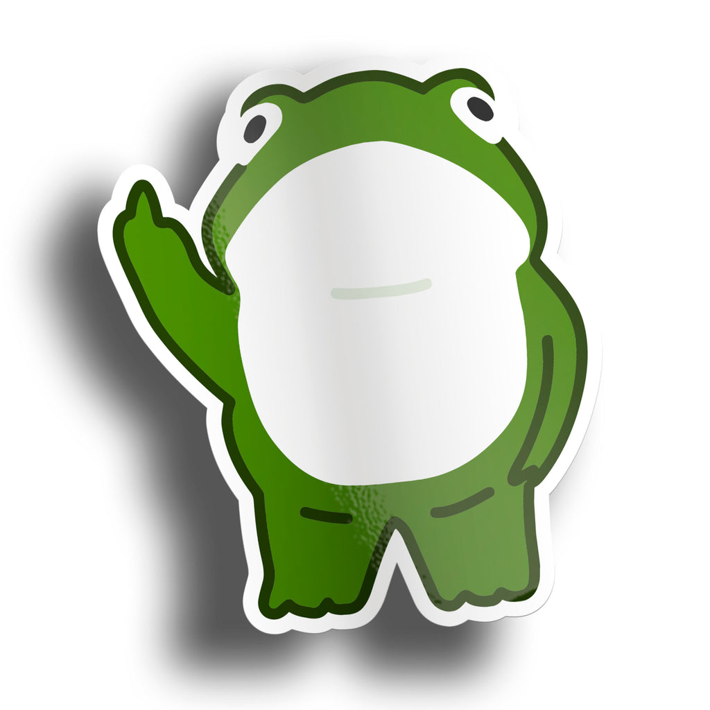 Cute Frog with Kinfe Sticker