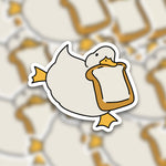 Duck Running Away With Bread Sticker